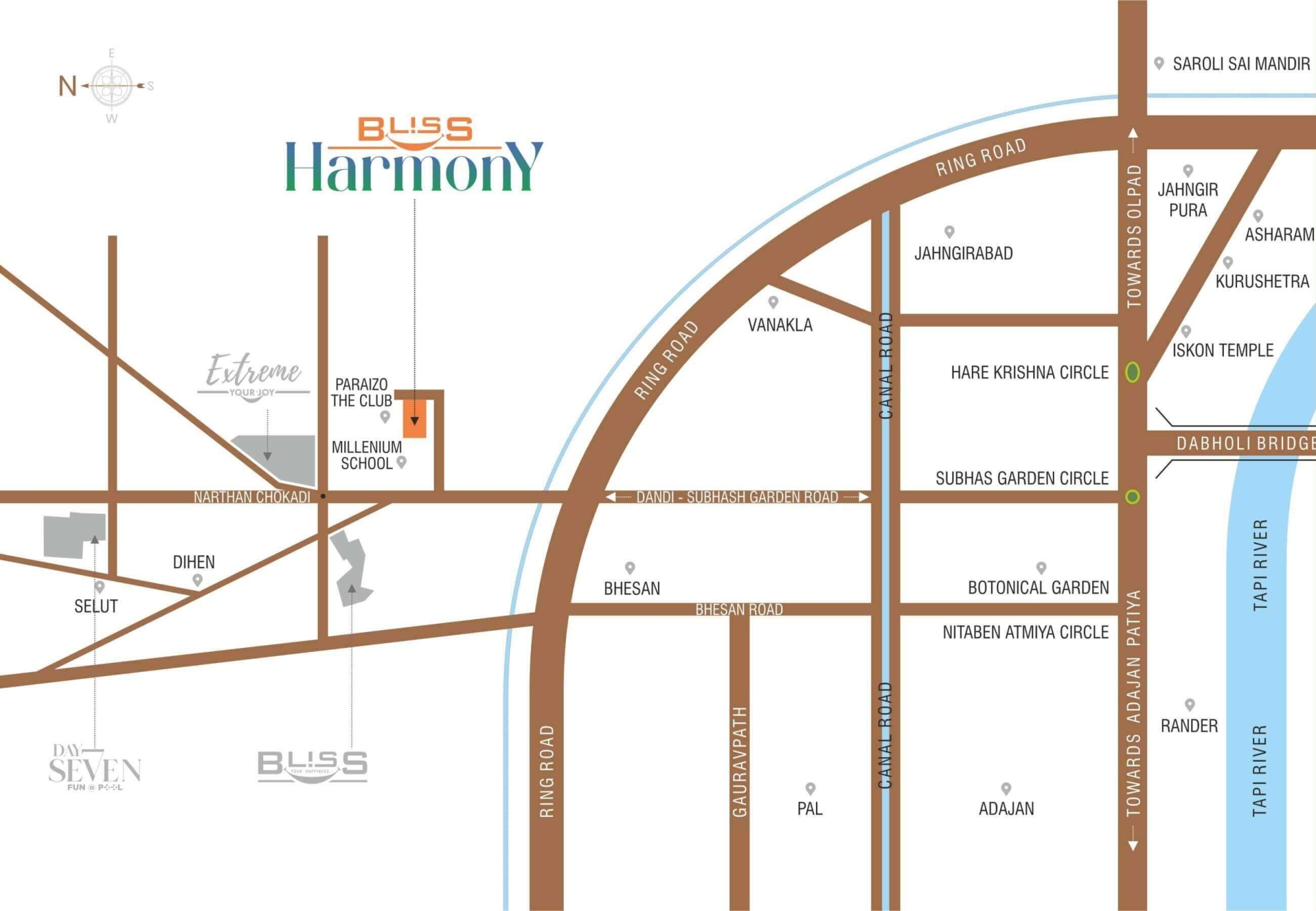 Bliss Harmony Location Map